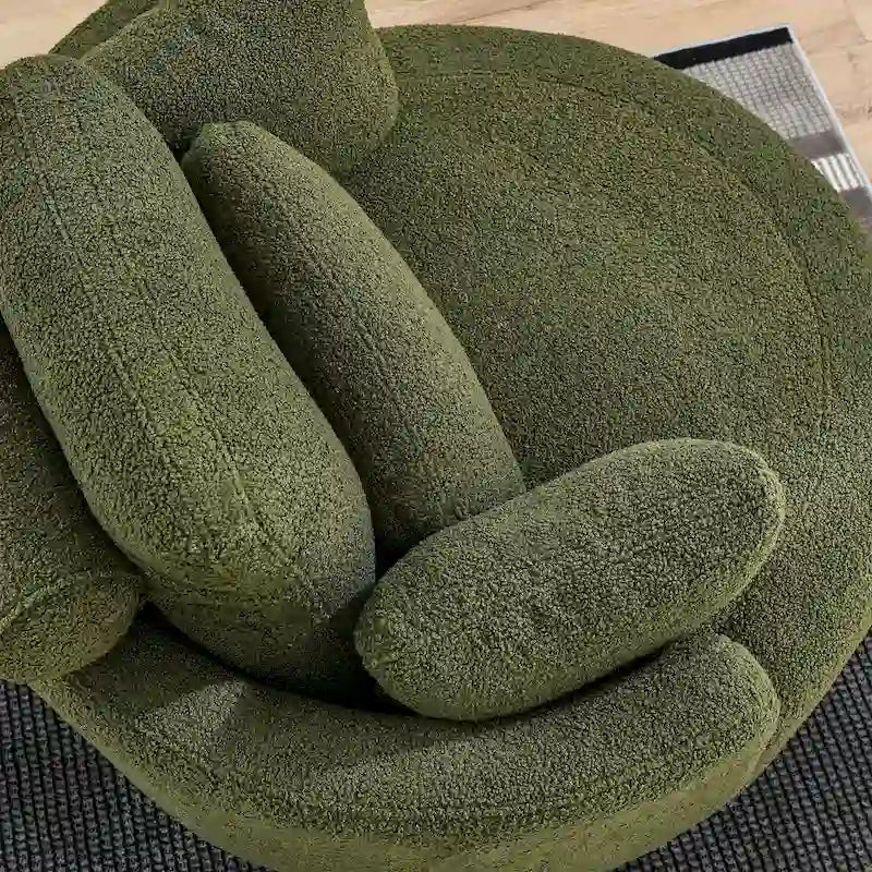 Green Modern 52 Swivel Barrel Chair with Storage Ottoman