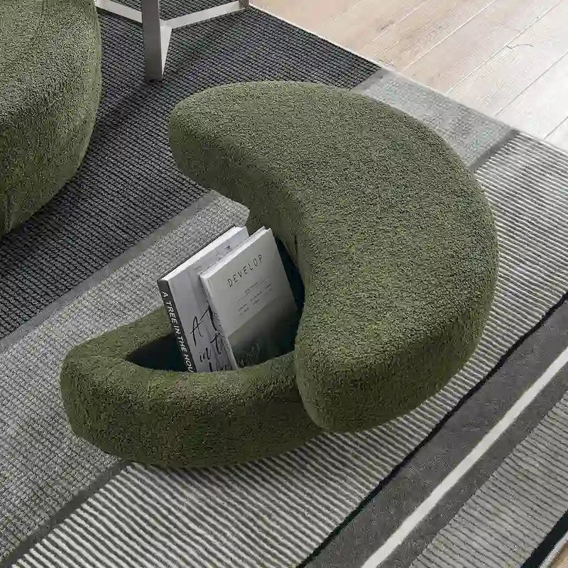 Green Modern 52 Swivel Barrel Chair with Storage Ottoman