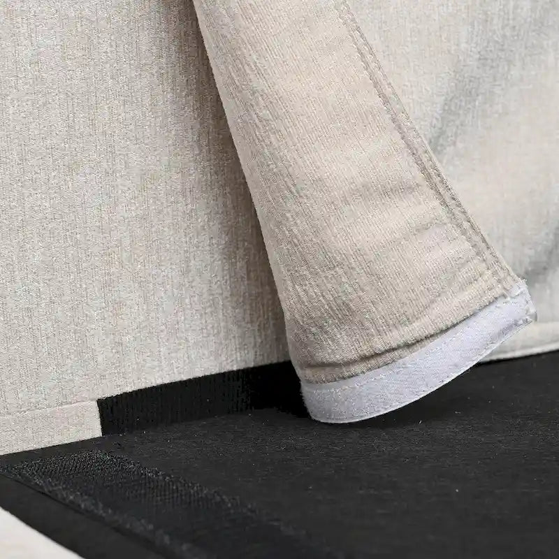 Beige 107.87 Spacious 4 Seater Sectional Sofa with Movable Ottoman, Removable Cushions, and Convenient Armrest Storage