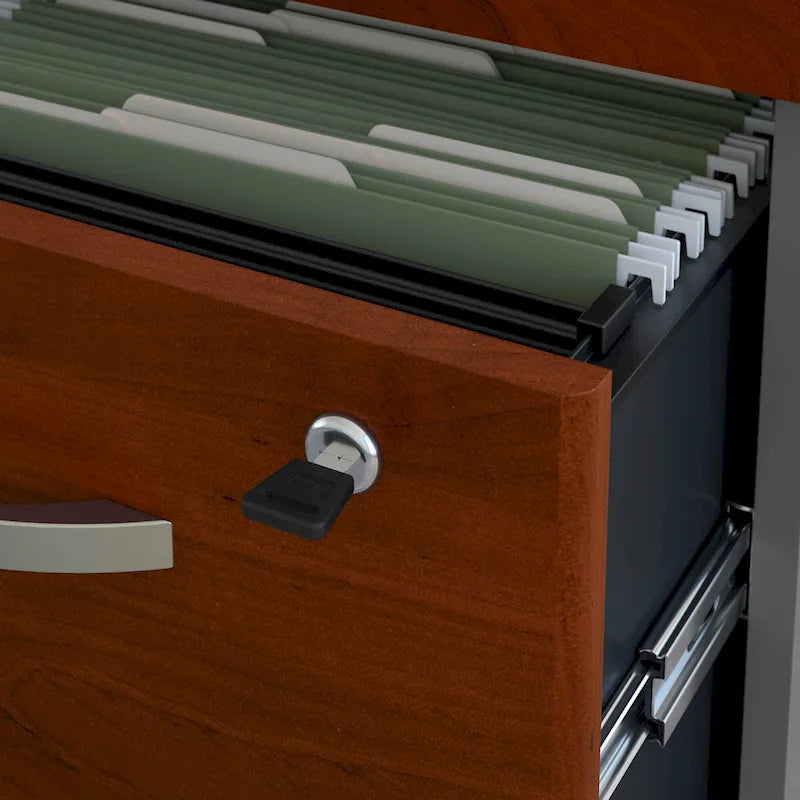 U-Shaped Desk Bundle with Mobile File Cabinet, 1-Person, 72W