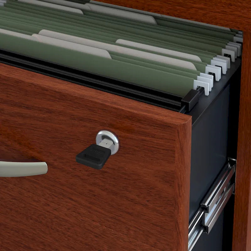 U-Shaped Desk Bundle with Mobile File Cabinet, 1-Person, 72W