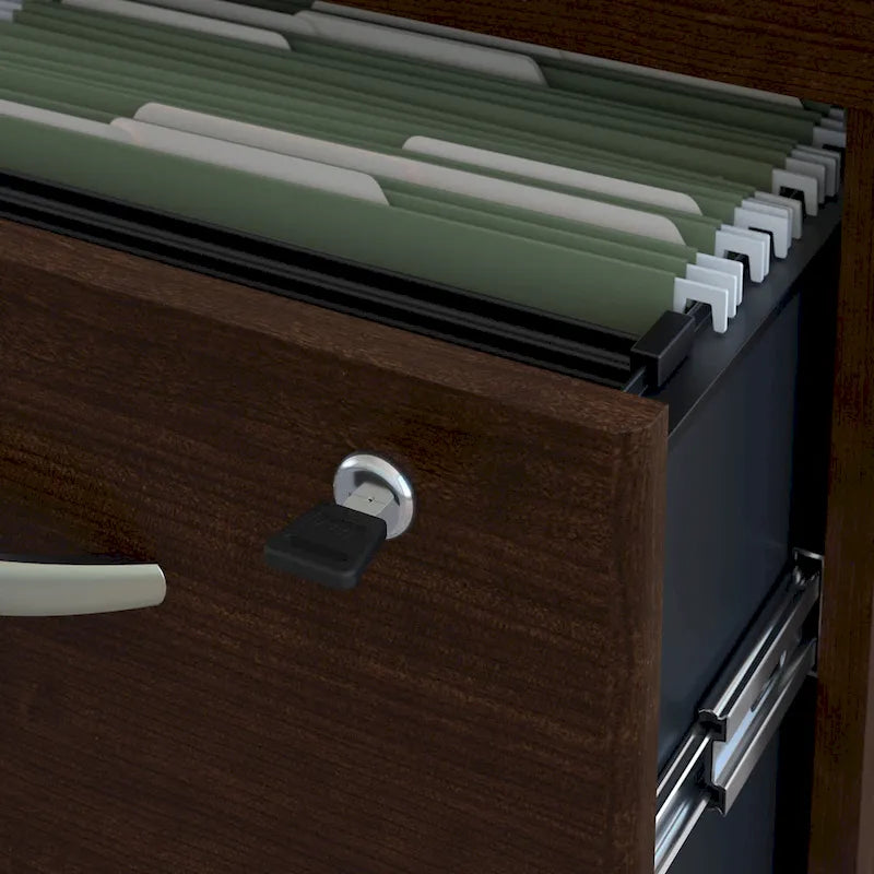 U-Shaped Desk Bundle with Mobile File Cabinet, 1-Person, 72W