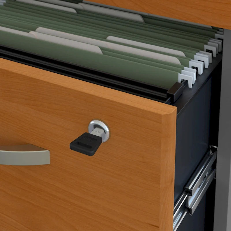 U-Shaped Desk Bundle with Mobile File Cabinet, 1-Person, 72W