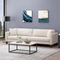 Beige Modern 101 3-seater Sofa with Wood Legs and Two Pillows for Living Room
