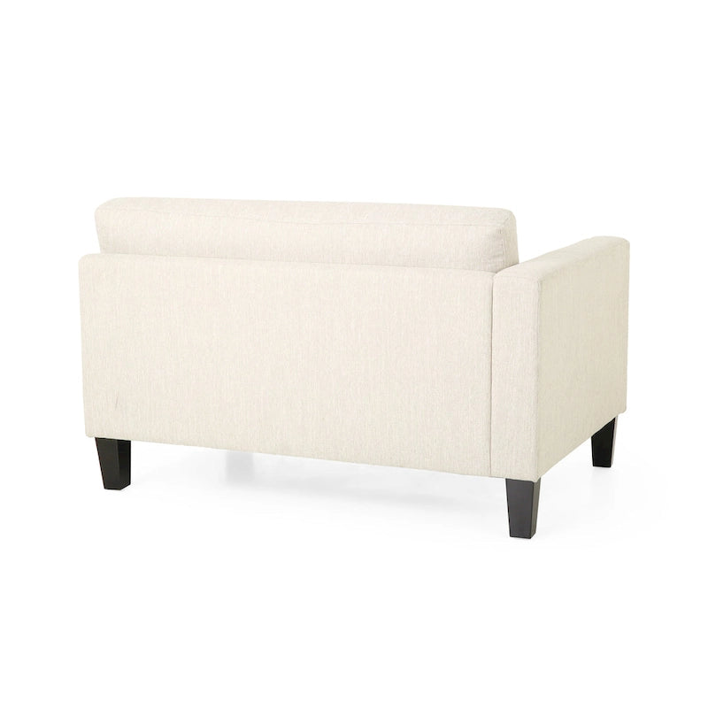 Beige Modern 101 3-seater Sofa with Wood Legs and Two Pillows for Living Room