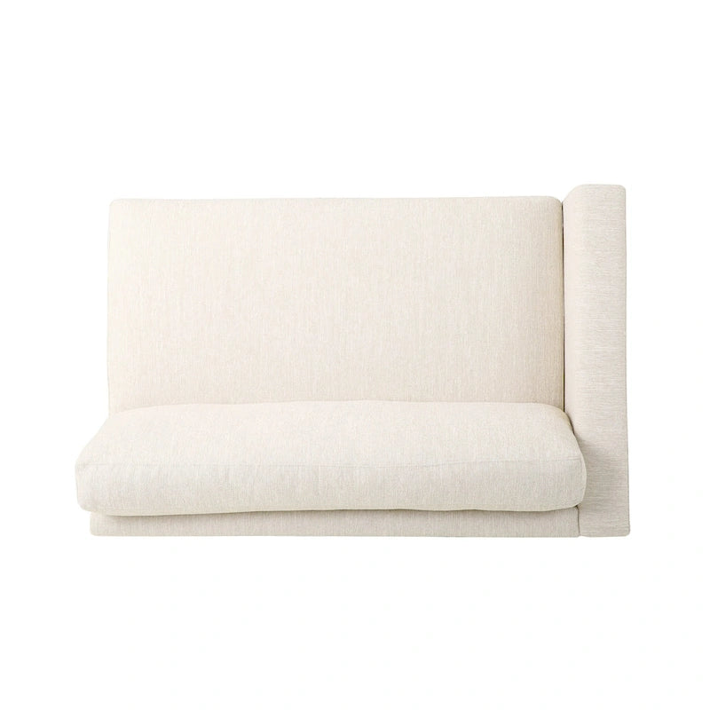 Beige Modern 101 3-seater Sofa with Wood Legs and Two Pillows for Living Room