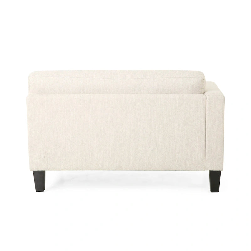 Beige Modern 101 3-seater Sofa with Wood Legs and Two Pillows for Living Room