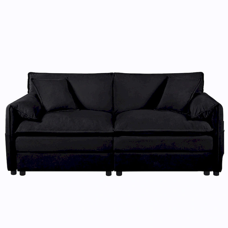 64 Oversized Chenille 2-Seater Sofa with DIY Combo & Storage Pockets
