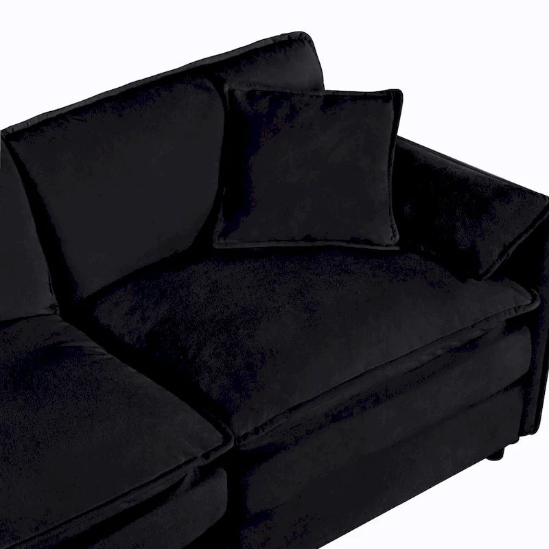 64 Oversized Chenille 2-Seater Sofa with DIY Combo & Storage Pockets