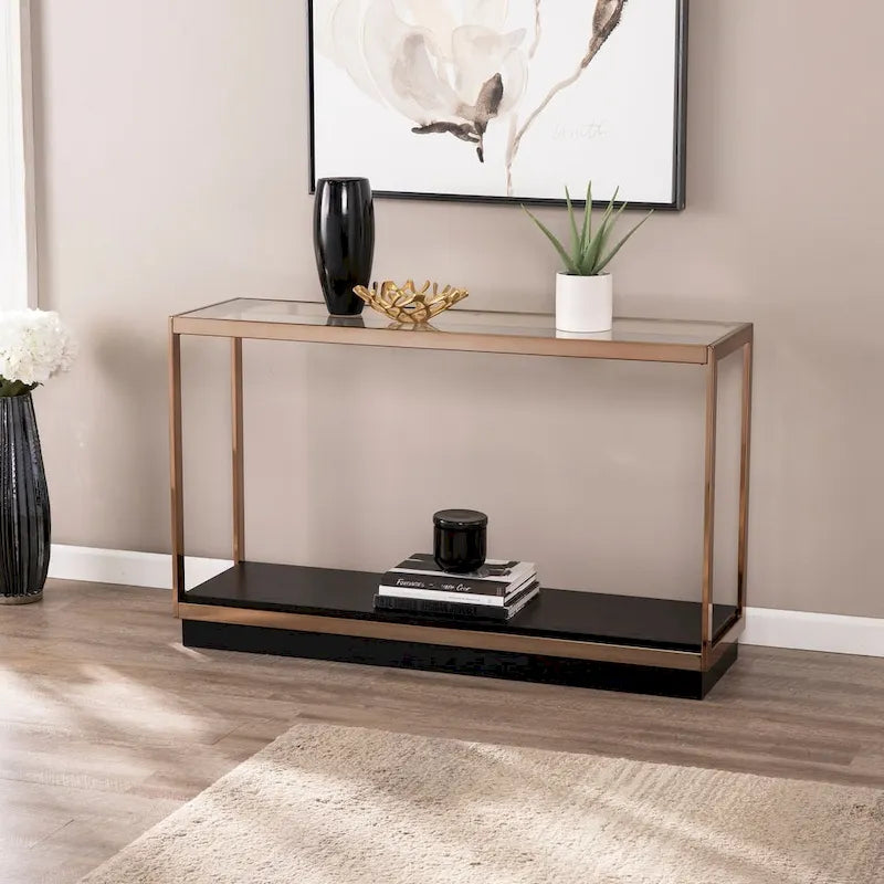  Luna Modern Champagne Metal Console Table