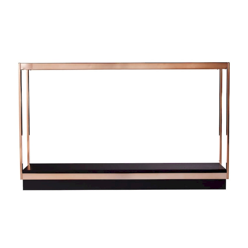 Champagne/Black Iron & Glass Console Table