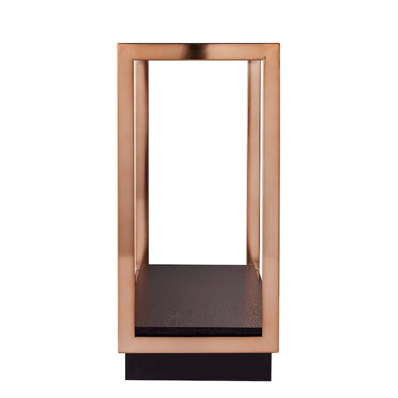 Champagne/Black Iron & Glass Console Table