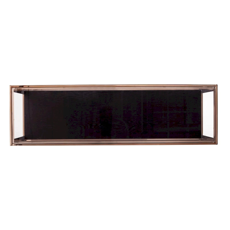 Champagne/Black Iron & Glass Console Table