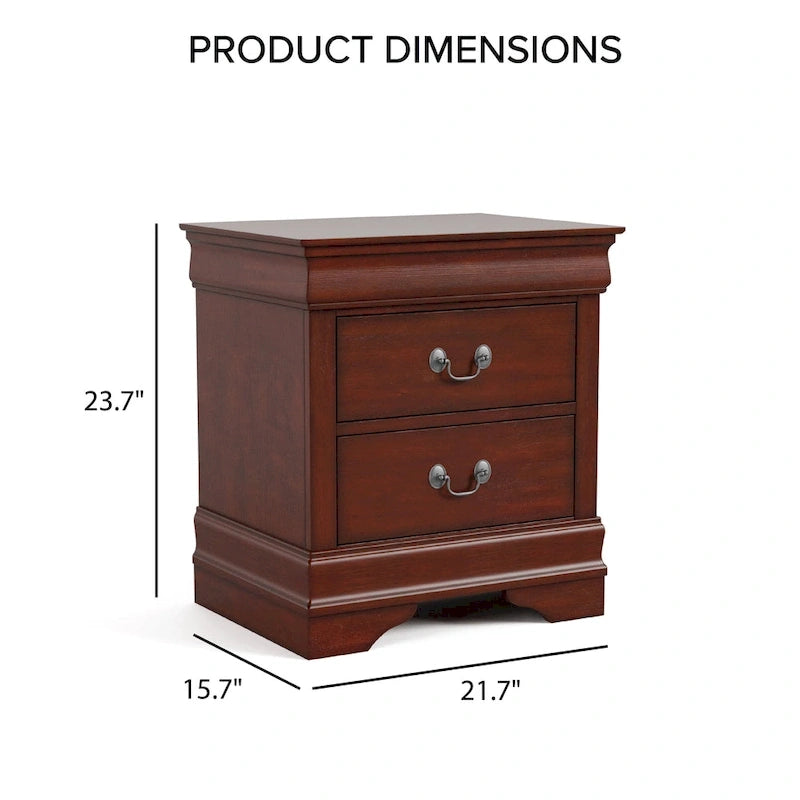 Furniture of America Devi Traditional 3-Piece Solid Wood Nightstand and Chest Set