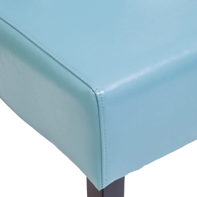 Teal Blue & Dark Brown Tufted Dining Chair, Set of 2