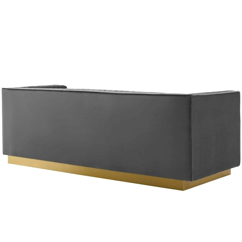 Perez Vertical Channel Tufted Velvet Sofa