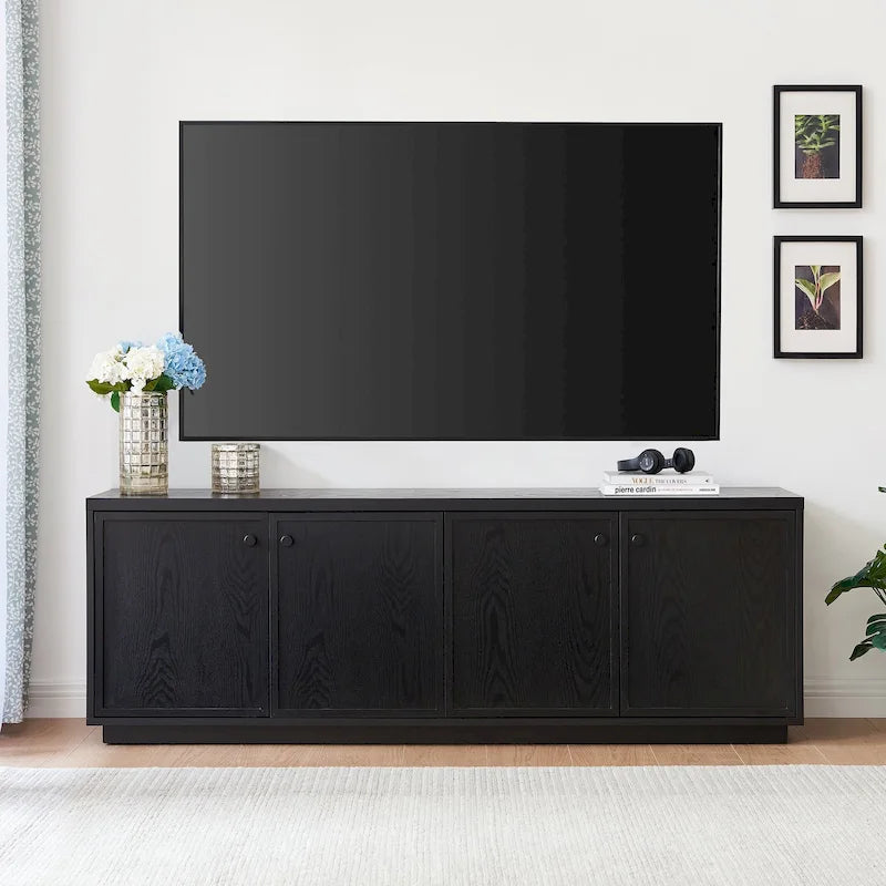 Alder White / Black Grain / White TV Stand for 2, Fits TVs up to 75"