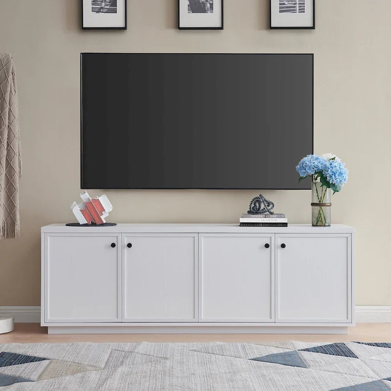 Alder White / Black Grain / White TV Stand for 2, Fits TVs up to 75"