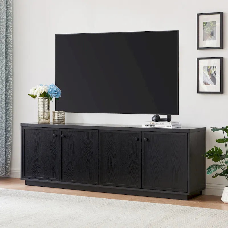 Alder White / Black Grain / White TV Stand for 2, Fits TVs up to 75"