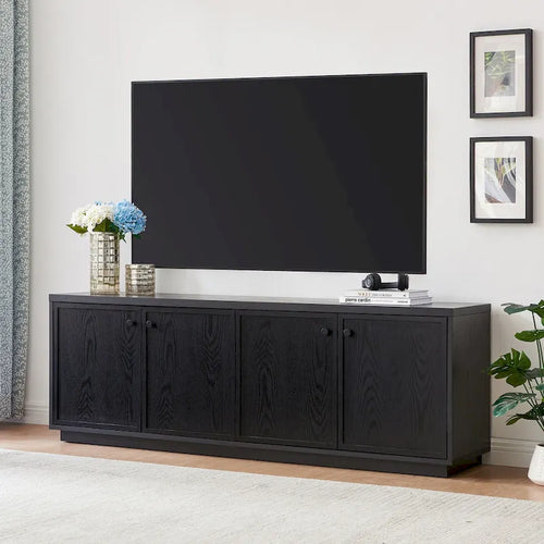 Alder White / Black Grain / White TV Stand for 2, Fits TVs up to 75"