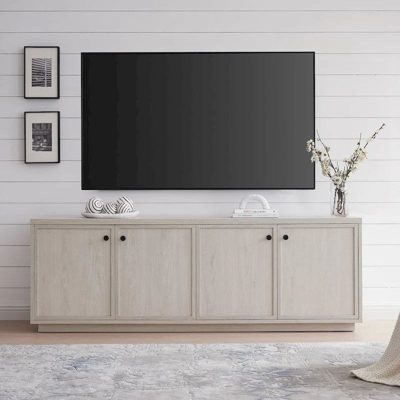 Alder White / Black Grain / White TV Stand for 2, Fits TVs up to 75"