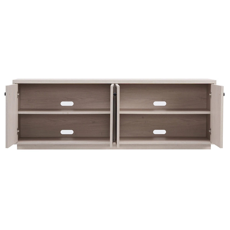 Alder White / Black Grain / White TV Stand for 2, Fits TVs up to 75"