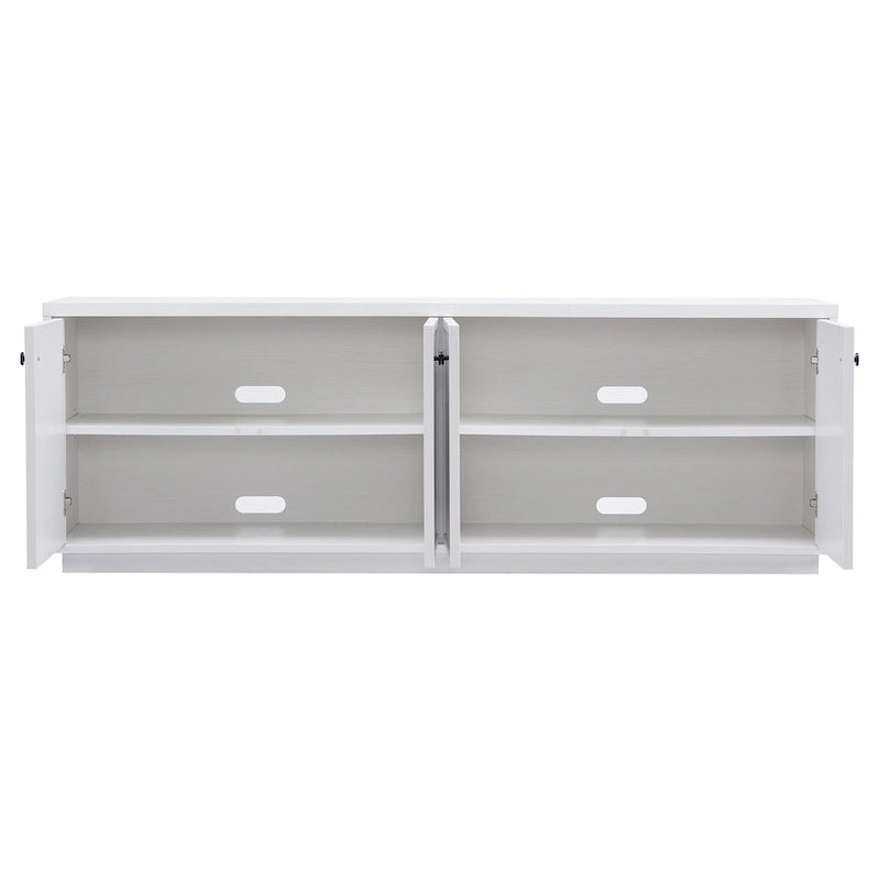 Alder White / Black Grain / White TV Stand for 2, Fits TVs up to 75"
