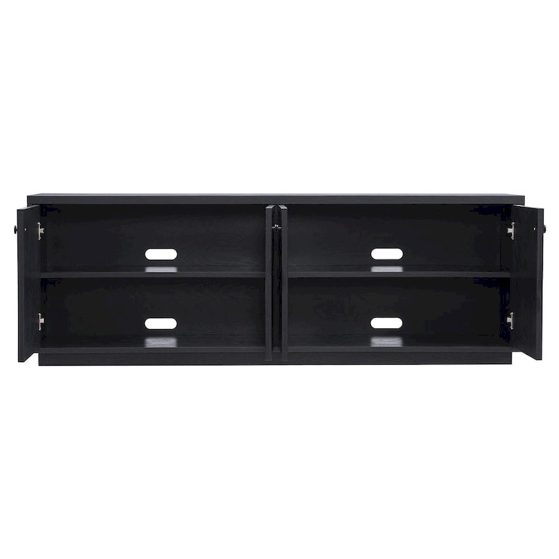 Alder White / Black Grain / White TV Stand for 2, Fits TVs up to 75"