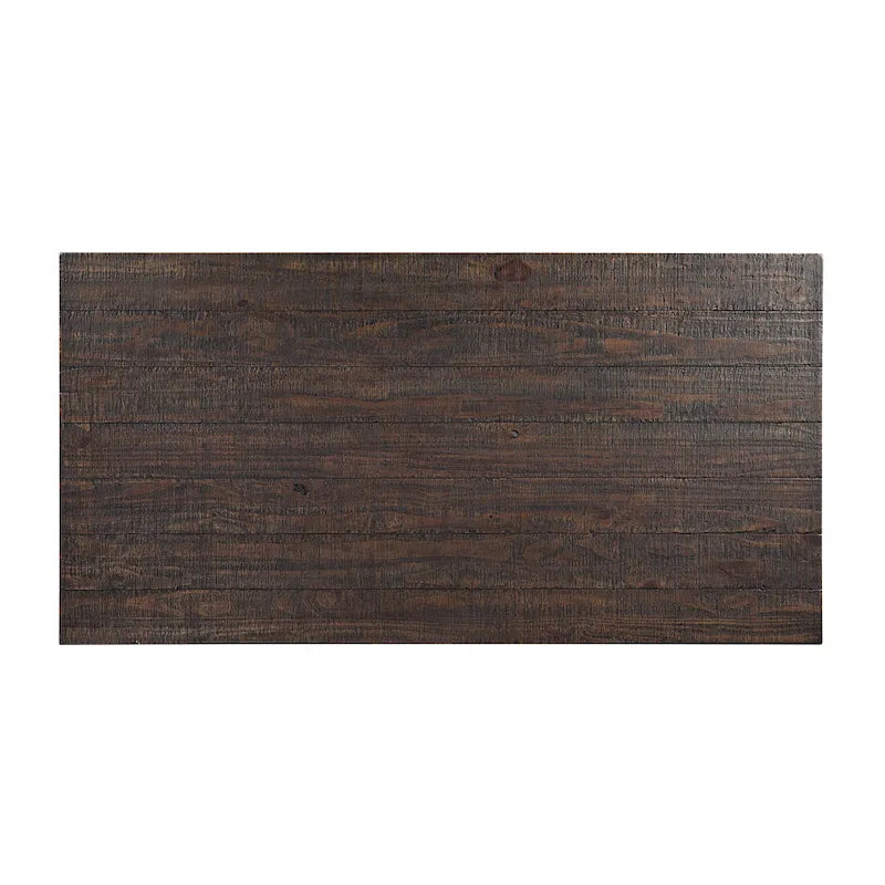Antique Black / Natural Tone Rustic Solid Wood Dining Table, Seats 6