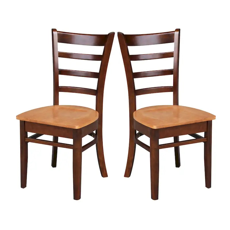 Multi-Color Solid Wood Dining Side Chair, Set of 2
