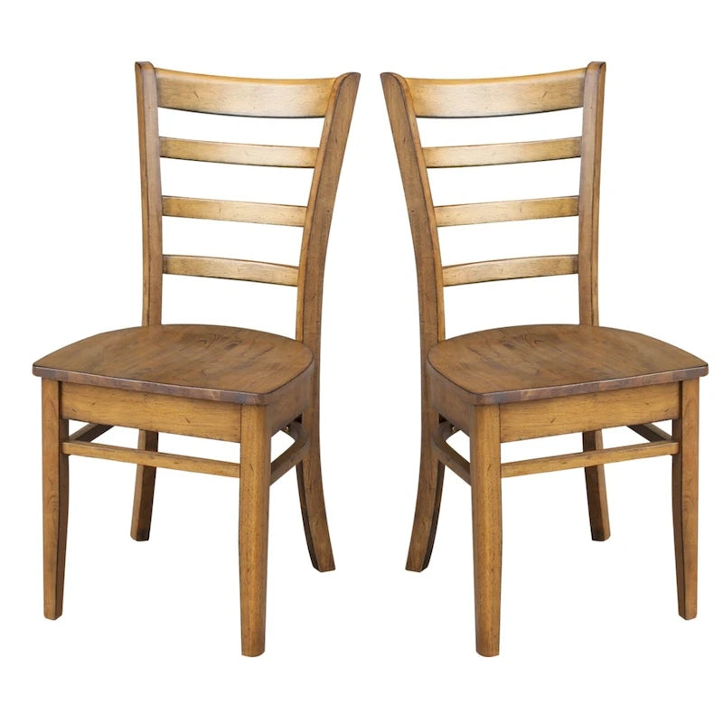 Multi-Color Solid Wood Dining Side Chair, Set of 2