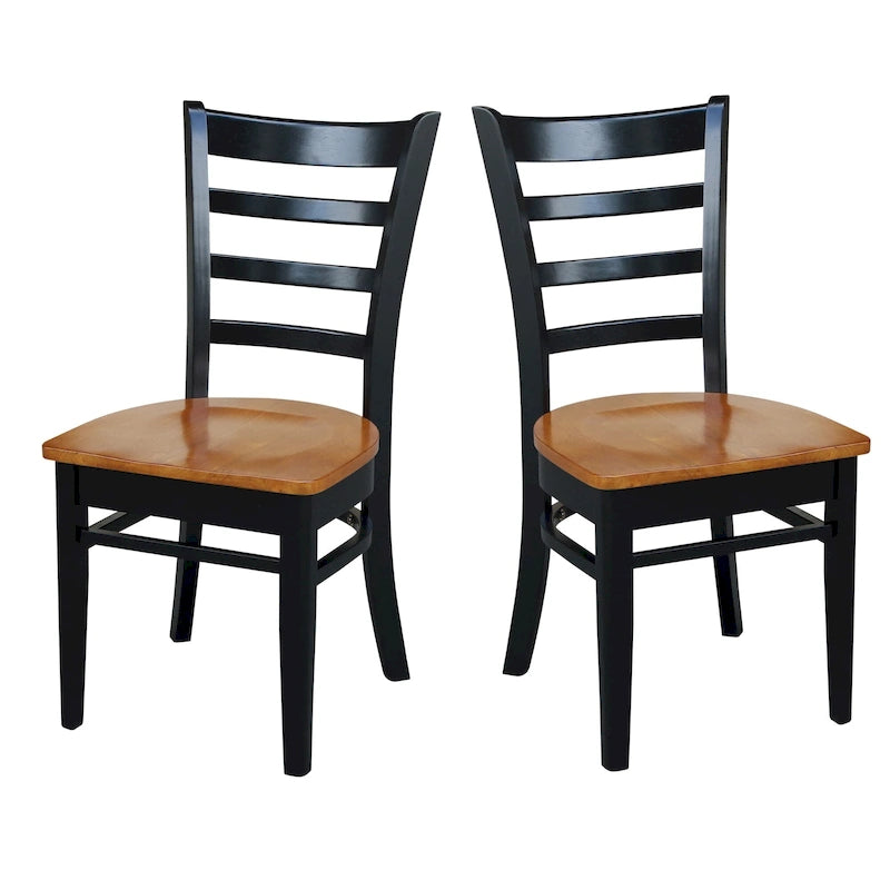 Multi-Color Solid Wood Dining Side Chair, Set of 2