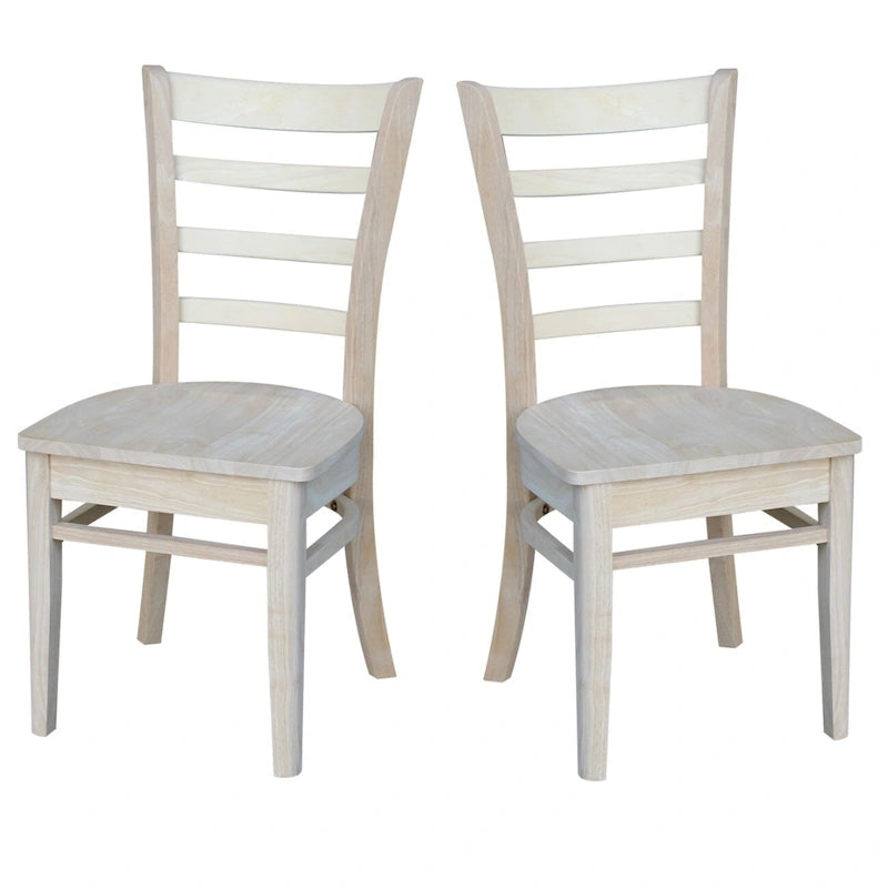 Multi-Color Solid Wood Dining Side Chair, Set of 2