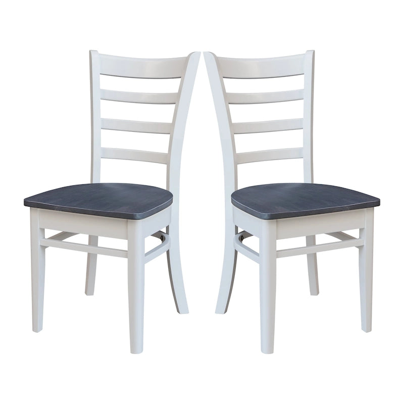 Multi-Color Solid Wood Dining Side Chair, Set of 2