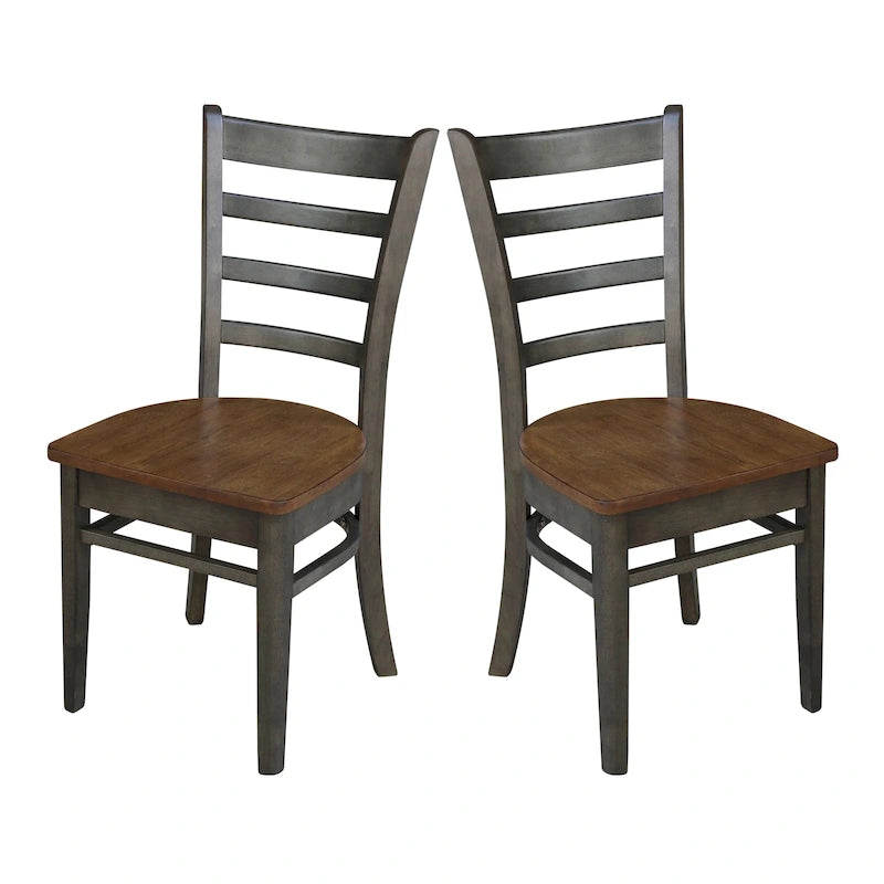 Multi-Color Solid Wood Dining Side Chair, Set of 2