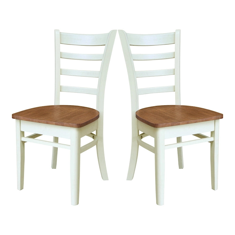 Multi-Color Solid Wood Dining Side Chair, Set of 2