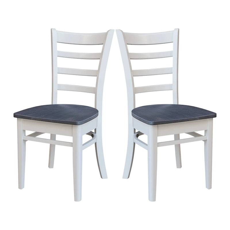 Multi-Color Solid Wood Dining Side Chair, Set of 2
