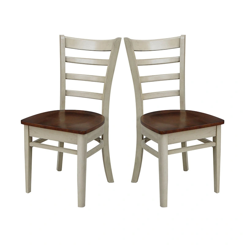 Multi-Color Solid Wood Dining Side Chair, Set of 2