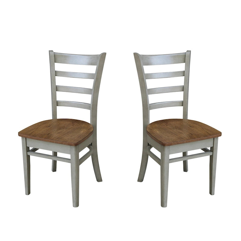 Multi-Color Solid Wood Dining Side Chair, Set of 2
