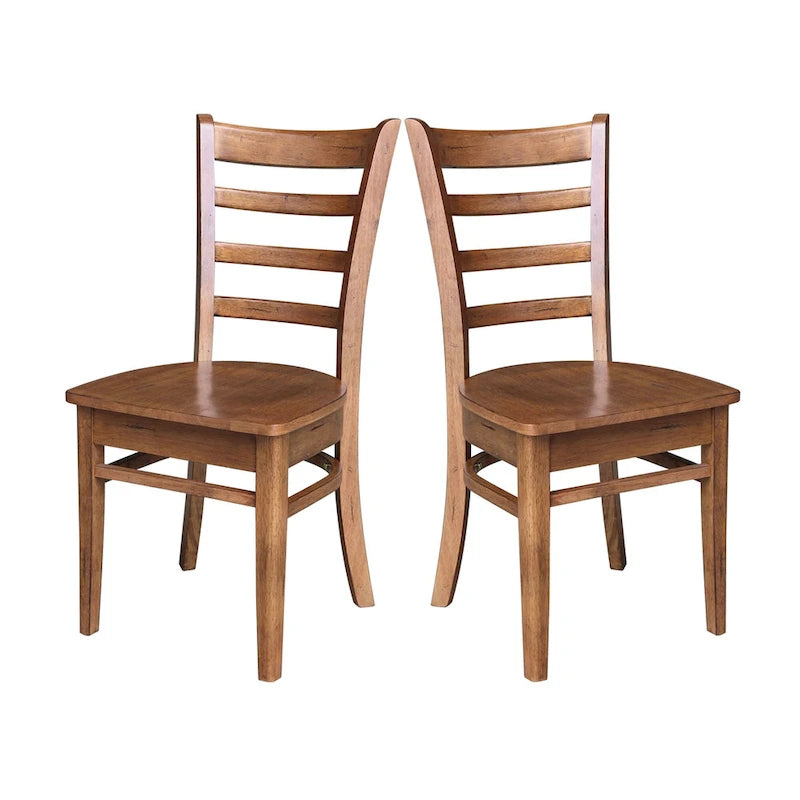 Multi-Color Solid Wood Dining Side Chair, Set of 2