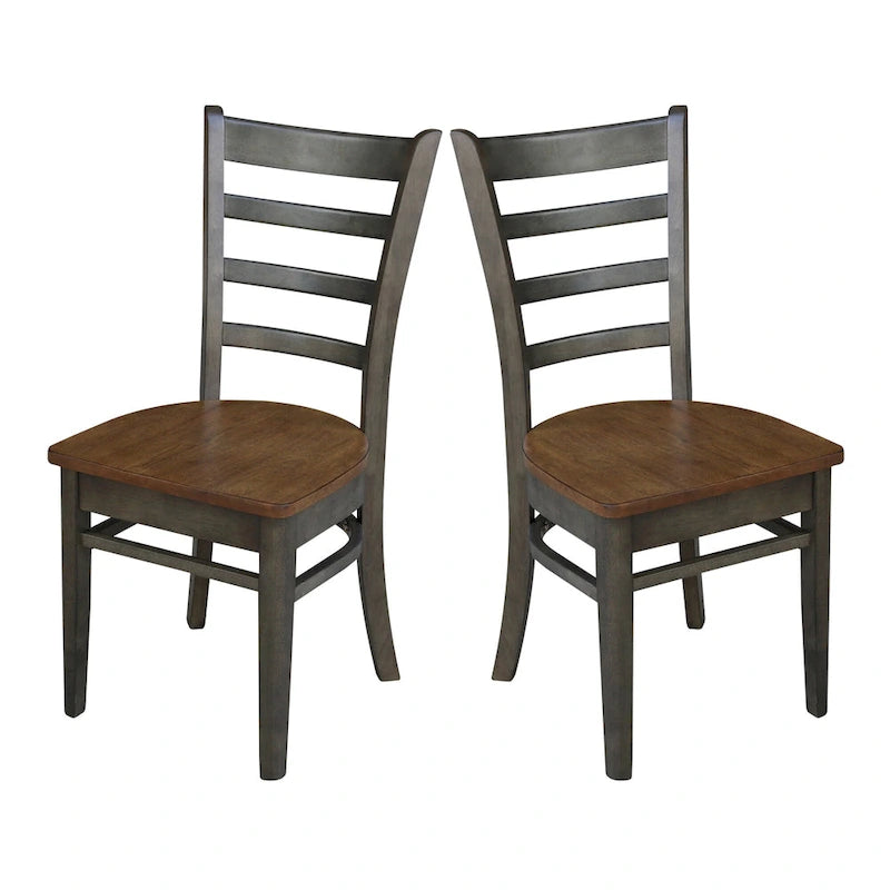 Multi-Color Solid Wood Dining Side Chair, Set of 2