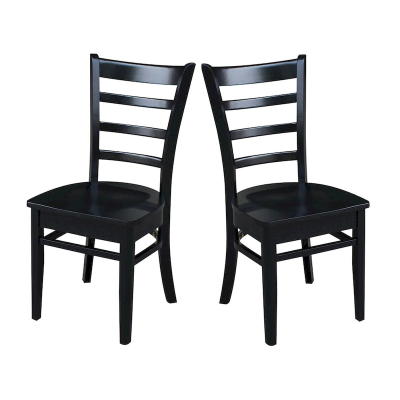 Multi-Color Solid Wood Dining Side Chair, Set of 2