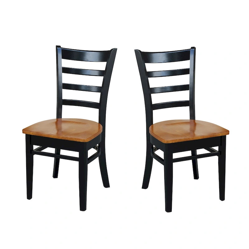 Multi-Color Solid Wood Dining Side Chair, Set of 2