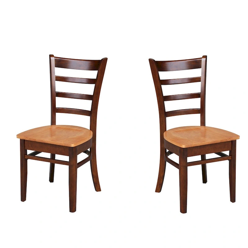 Multi-Color Solid Wood Dining Side Chair, Set of 2