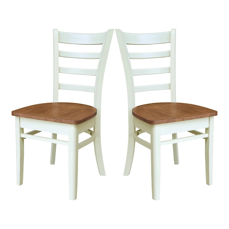 Multi-Color Solid Wood Dining Side Chair, Set of 2