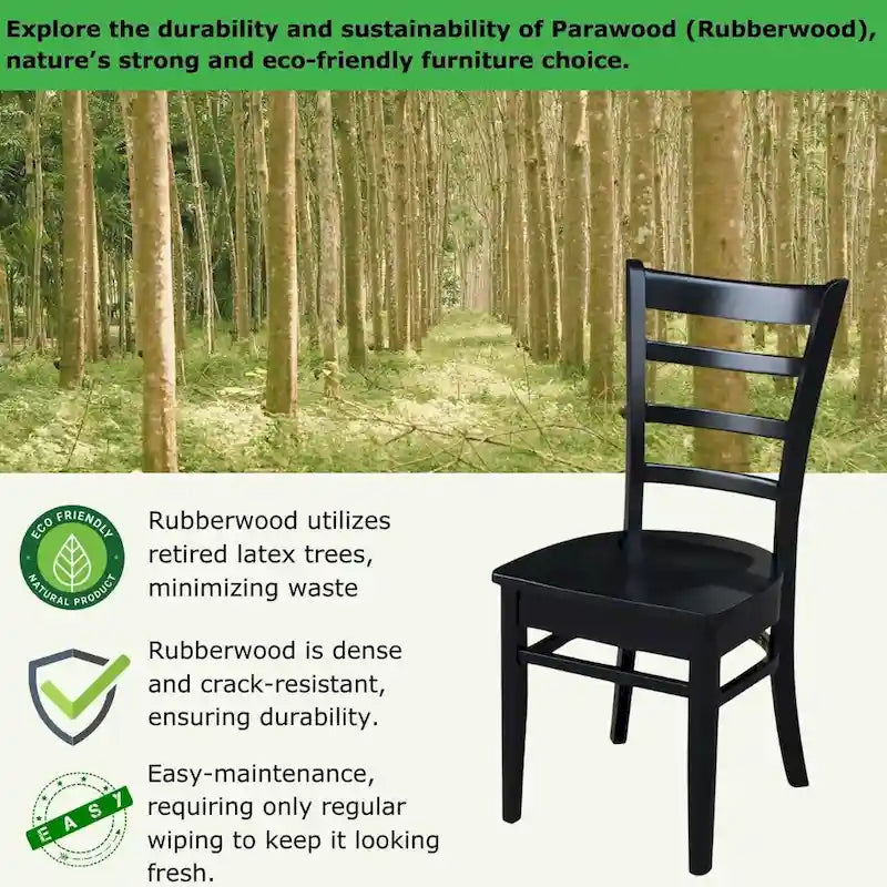 Multi-Color Solid Wood Dining Side Chair, Set of 2