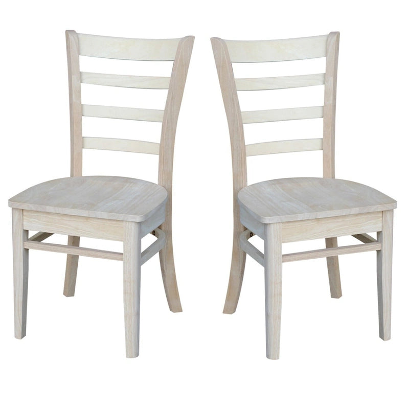 Multi-Color Solid Wood Dining Side Chair, Set of 2