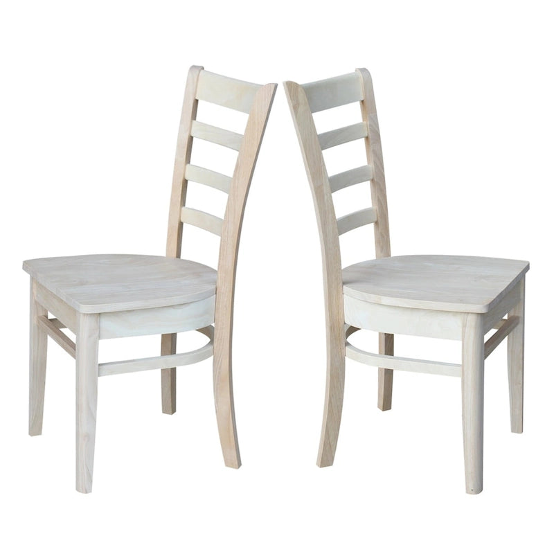 Multi-Color Solid Wood Dining Side Chair, Set of 2