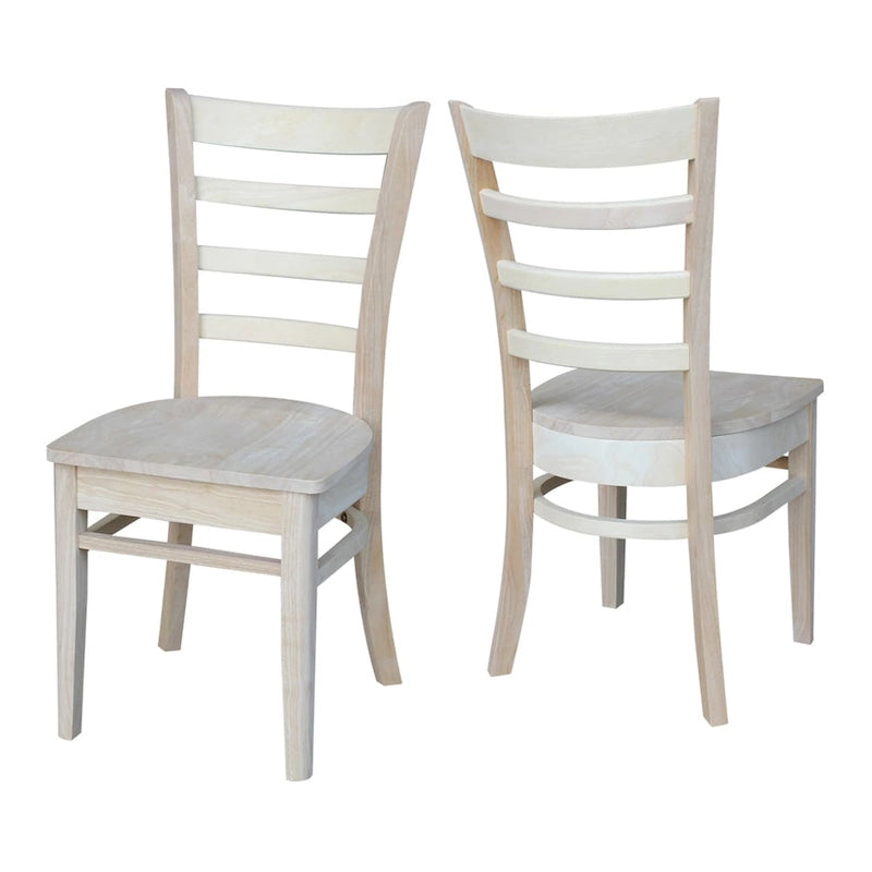 Multi-Color Solid Wood Dining Side Chair, Set of 2