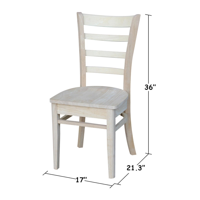 Multi-Color Solid Wood Dining Side Chair, Set of 2